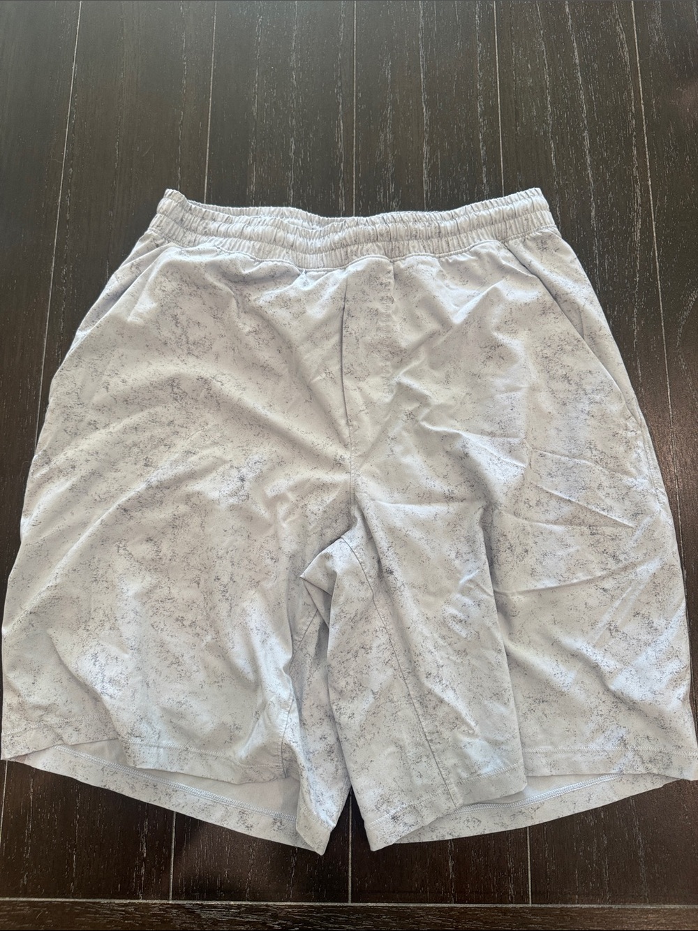 lululemon athletica Light Blue/Gray Heathered Athletic Shorts with liner